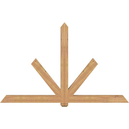 Ekena Millwork Kennewick Timber Gable Bracket, Western Red Cedar, 96"W x 60"H x 5 1/2"D x 5 1/2"F, 15/12 Pitch GBW096X60X0606KEN00SWR